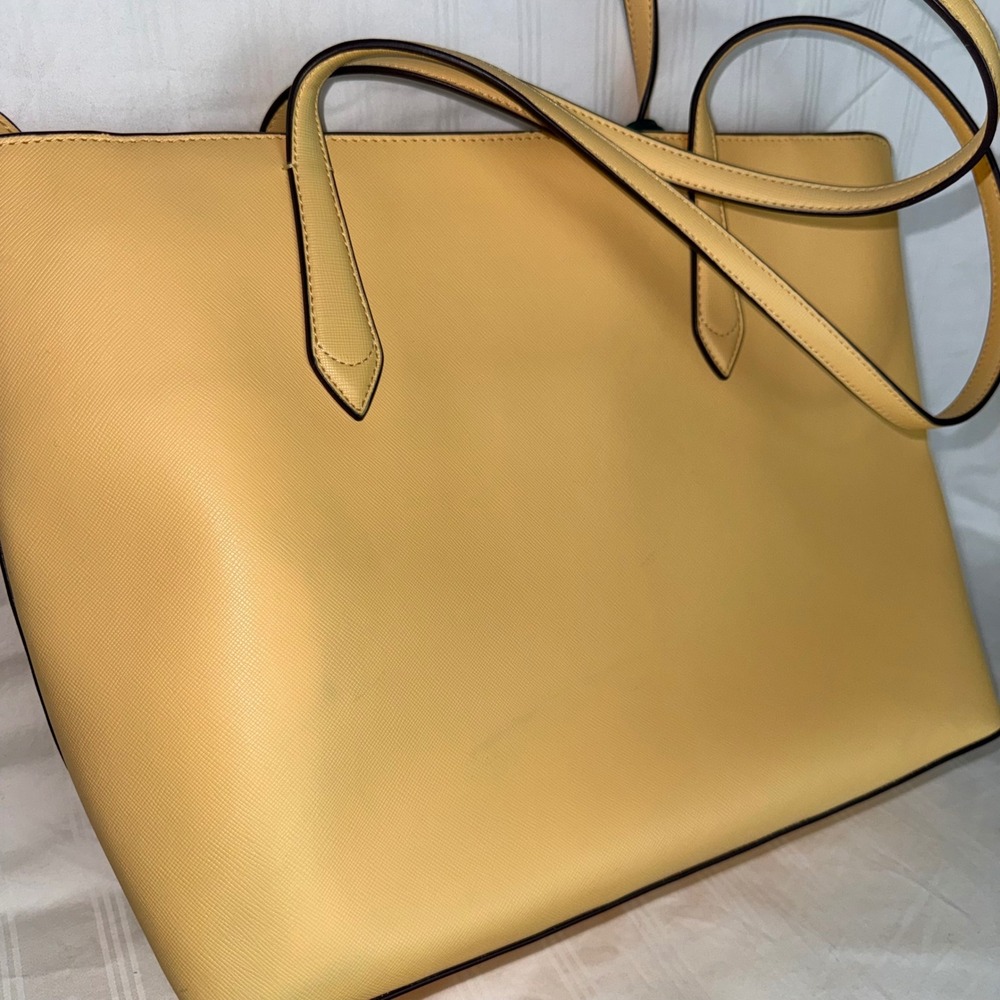 Kate Spade Buttercream Yellow Saffiano Leather Tote Bag Zip Wallet Set Pineapple - Picture 10 of 13
